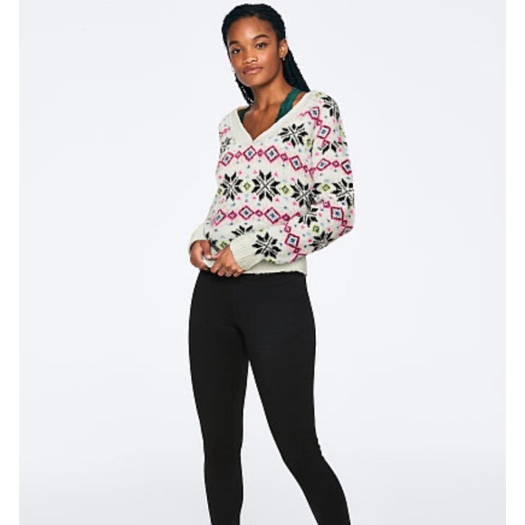 Pink Victoria’s Secret Holiday Snowflake sweater - Picture 11 of 13